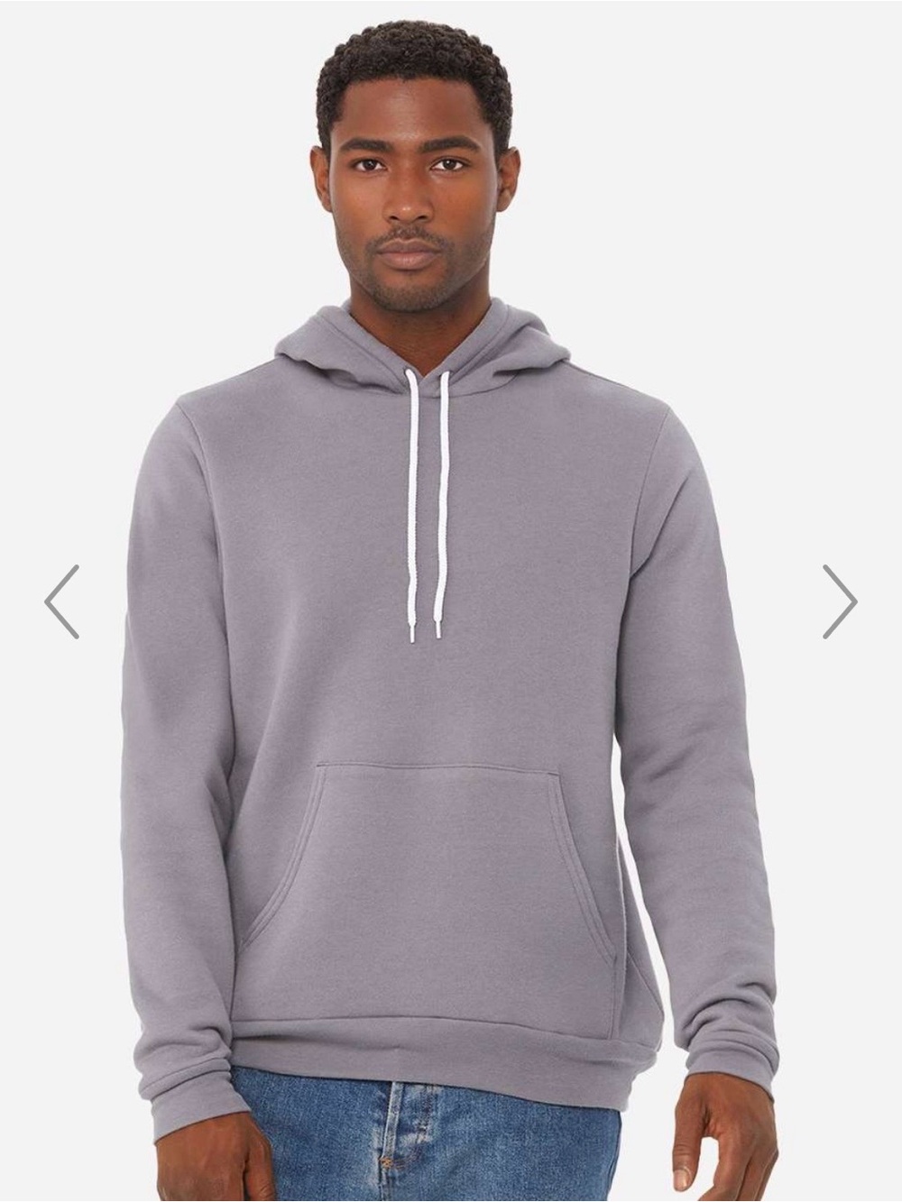 Bella Canvas Men's Mid Weight Fleece Hoodie - Light Gray
